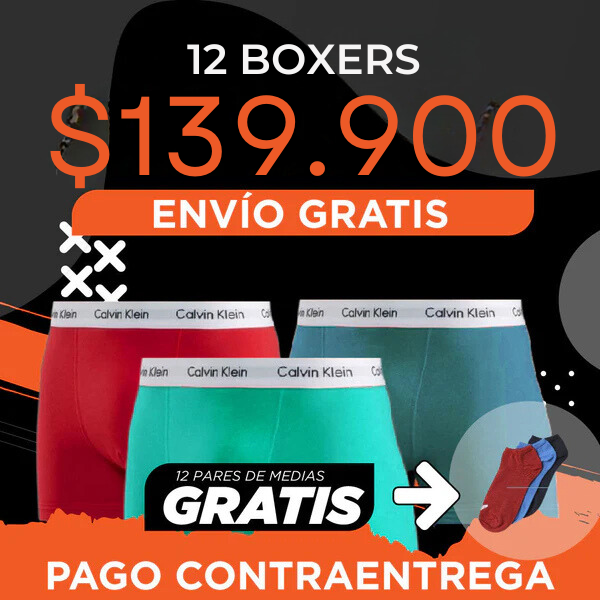 12 BOXER CK + 12 PARES DE MEDIAS + ENVÍO GRATIS 🎁 - [PROMOCIÓN DISPONIBLE SOLO HOY]