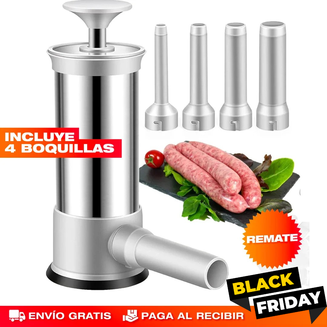 🥩 Embutimax° – Embutidora de Carne 4 Boquillas