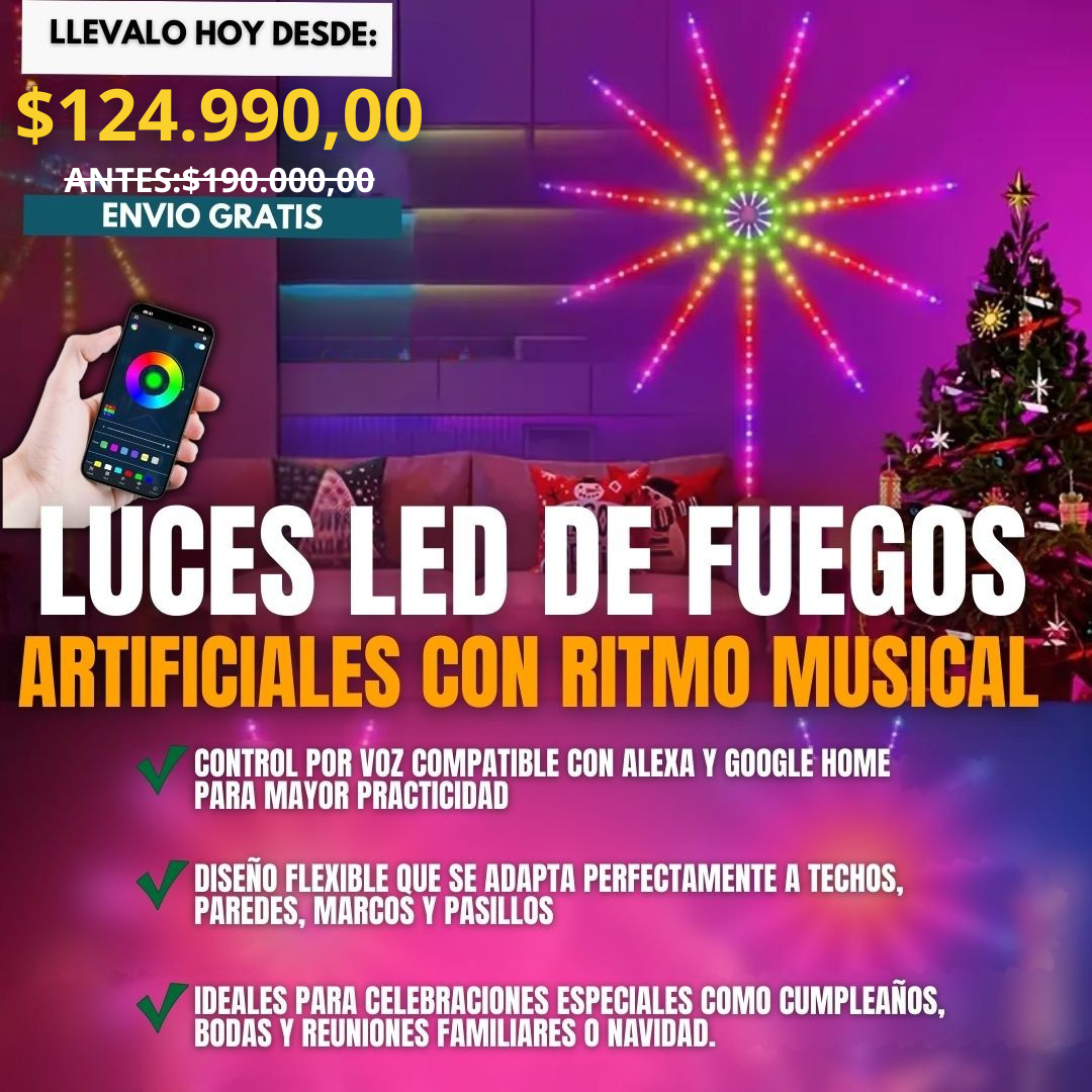 ✨ Fireworks LED 360° – Iluminación que Sorprende