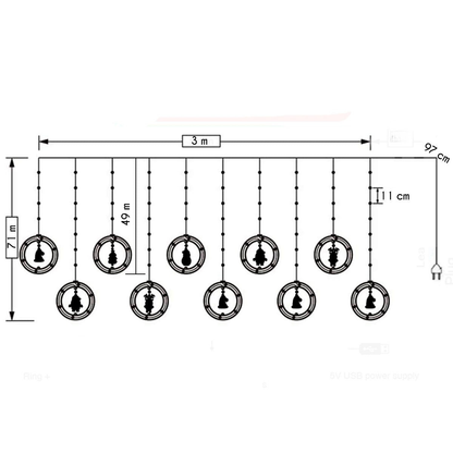 NavidLuz™ – Cortina Intercalada de Navidad 3 Metros
