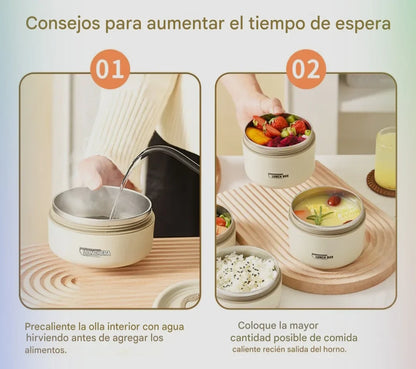 🍱 X4 Portacomidas Térmico y Moderno + 🎁 Ebook Saludable Gratis