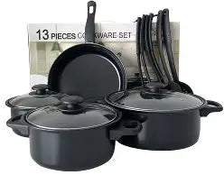 CasaChef™ – Ollas Negras 13 Piezas de Alta Calidad