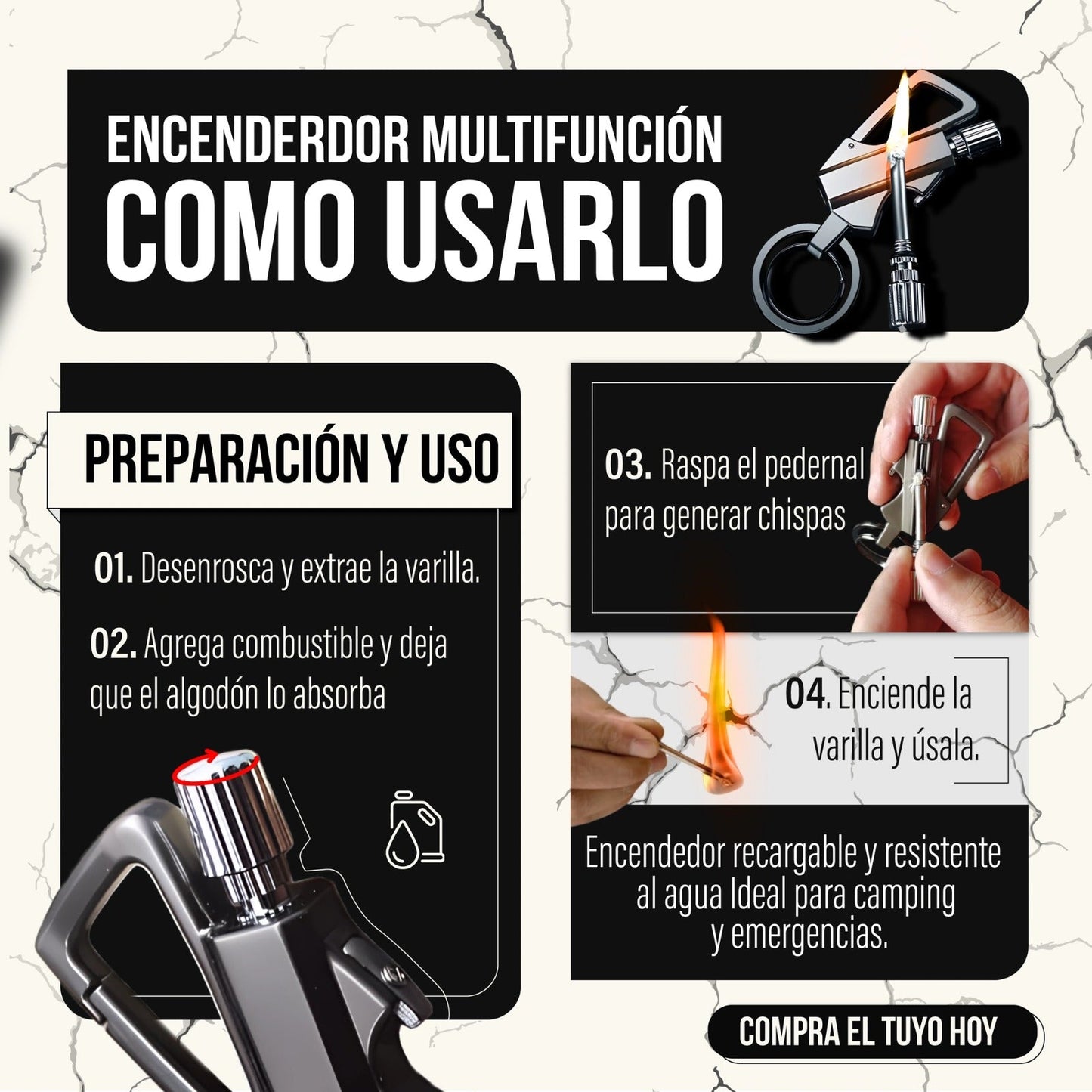 🔥Ignix™ – Encendedor 3 en 1  –  El encendedor que siempre te acompaña 🔥